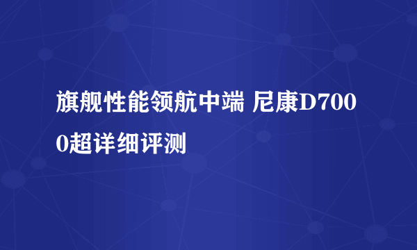 旗舰性能领航中端 尼康D7000超详细评测