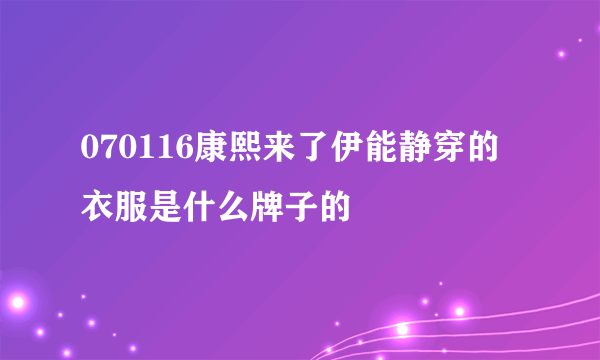 070116康熙来了伊能静穿的衣服是什么牌子的