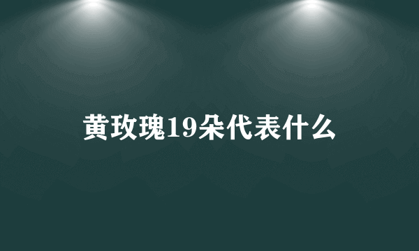 黄玫瑰19朵代表什么