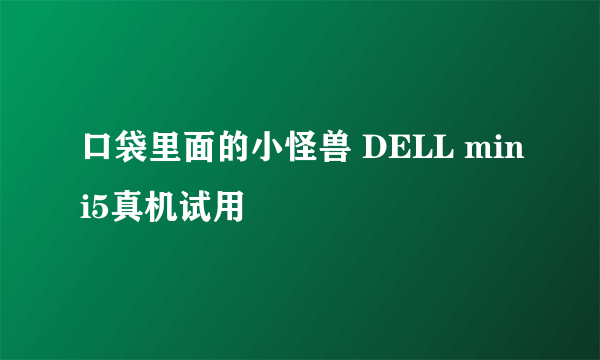 口袋里面的小怪兽 DELL mini5真机试用