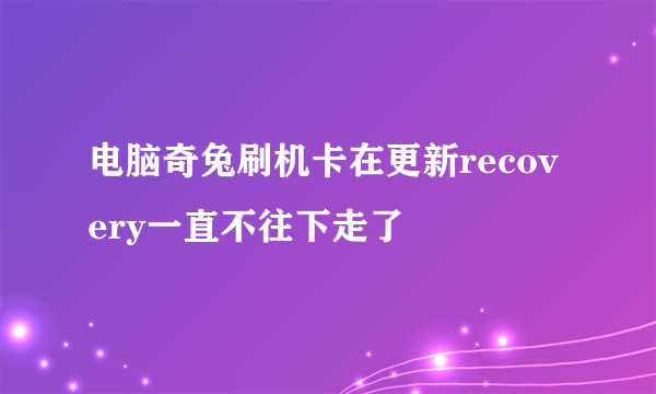 电脑奇兔刷机卡在更新recovery一直不往下走了