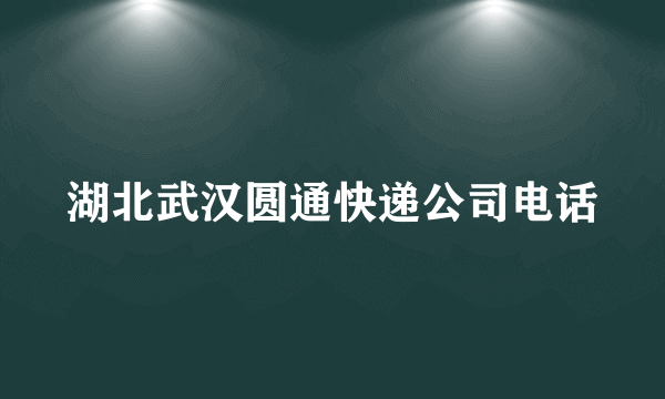 湖北武汉圆通快递公司电话