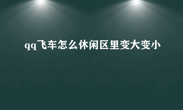 qq飞车怎么休闲区里变大变小