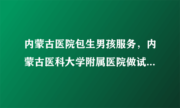 内蒙古医院包生男孩服务，内蒙古医科大学附属医院做试管婴儿怎么样