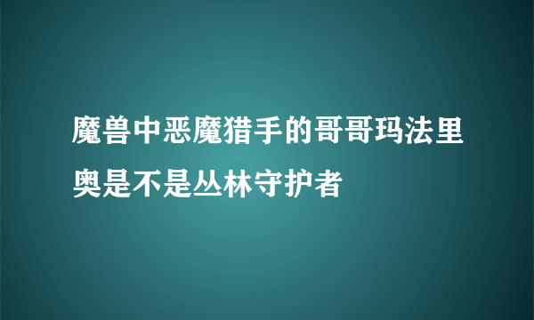 魔兽中恶魔猎手的哥哥玛法里奥是不是丛林守护者