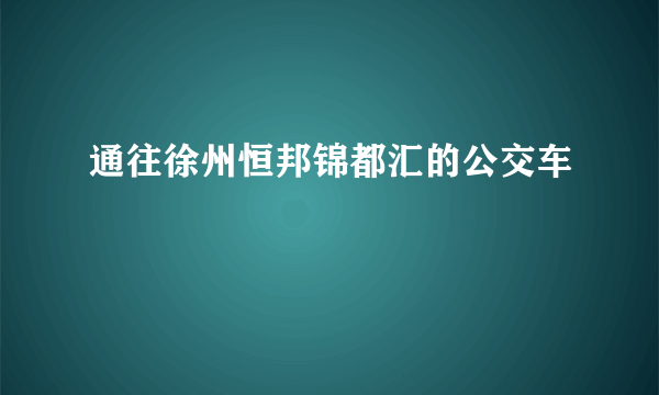 通往徐州恒邦锦都汇的公交车