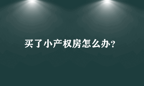 买了小产权房怎么办？