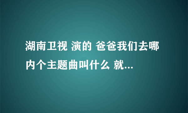 湖南卫视 演的 爸爸我们去哪 内个主题曲叫什么 就是一开始哈几个小孩在唱的内个