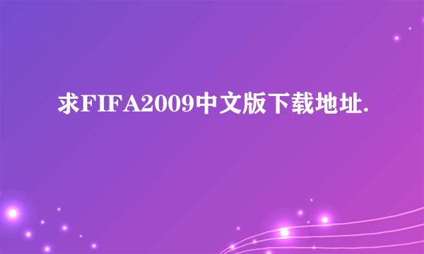 求FIFA2009中文版下载地址.