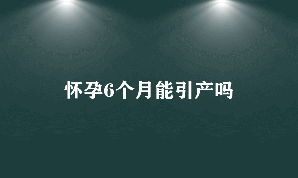 怀孕6个月能引产吗