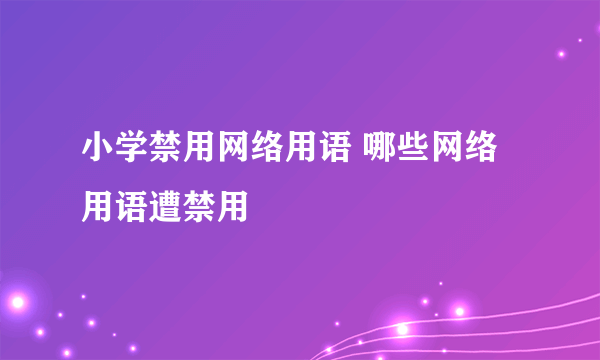 小学禁用网络用语 哪些网络用语遭禁用