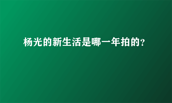 杨光的新生活是哪一年拍的？