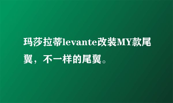 玛莎拉蒂levante改装MY款尾翼，不一样的尾翼。