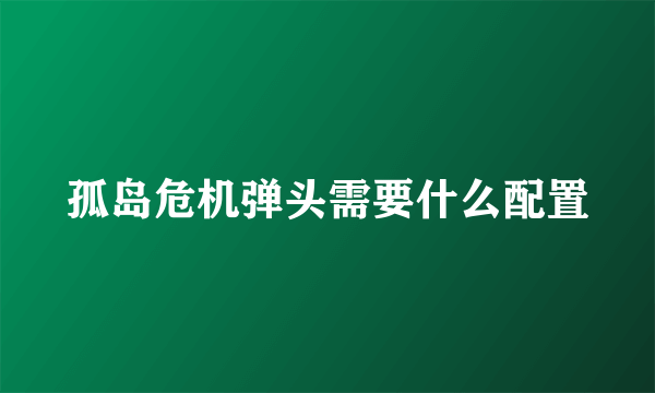 孤岛危机弹头需要什么配置