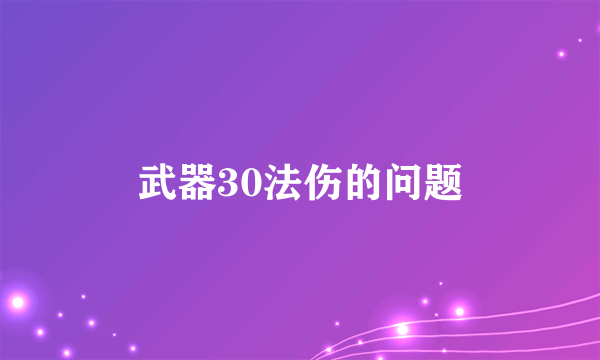 武器30法伤的问题