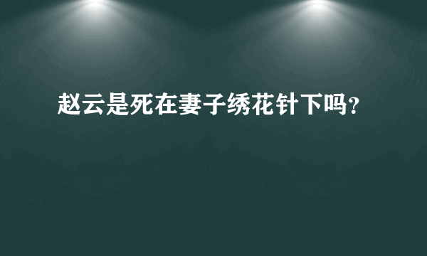 赵云是死在妻子绣花针下吗？