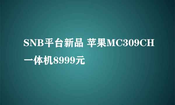 SNB平台新品 苹果MC309CH一体机8999元