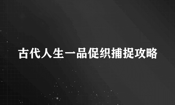 古代人生一品促织捕捉攻略