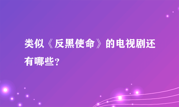 类似《反黑使命》的电视剧还有哪些？