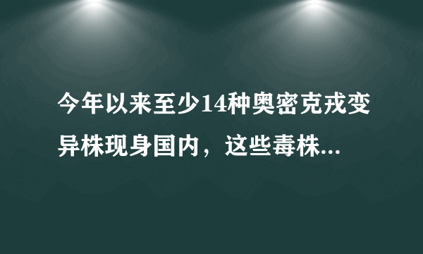 今年以来至少14种奥密克戎变异株现身国内，这些毒株都来自哪里？