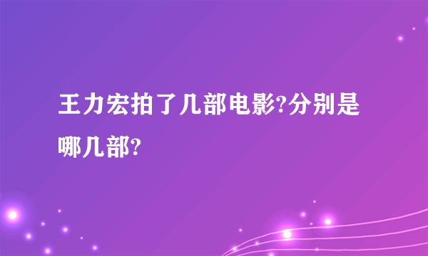 王力宏拍了几部电影?分别是哪几部?