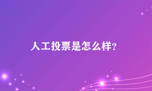 人工投票是怎么样？