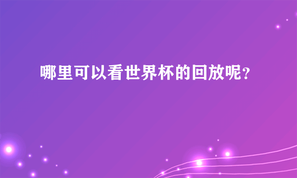 哪里可以看世界杯的回放呢？