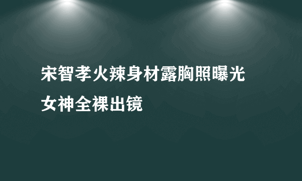 宋智孝火辣身材露胸照曝光 女神全裸出镜