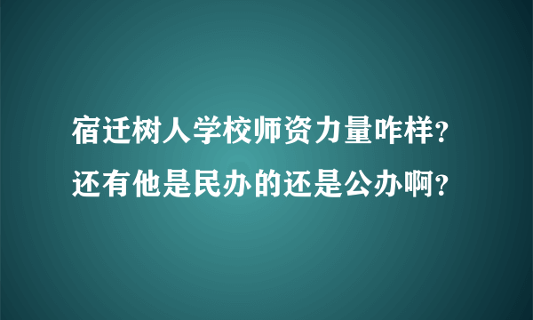 宿迁树人学校师资力量咋样？还有他是民办的还是公办啊？