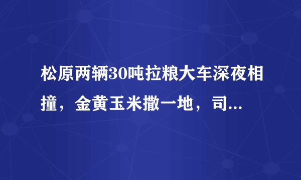 松原两辆30吨拉粮大车深夜相撞，金黄玉米撒一地，司机躲过一劫, 你怎么看？