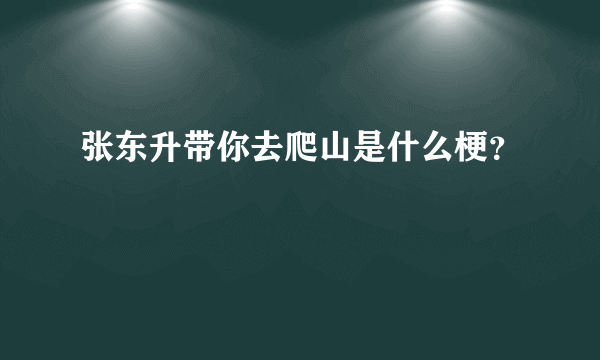 张东升带你去爬山是什么梗？