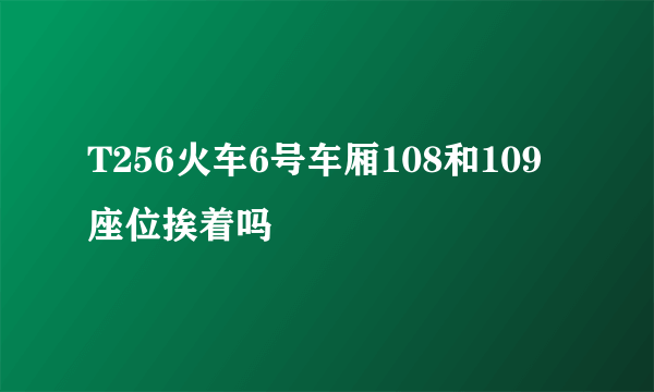 T256火车6号车厢108和109座位挨着吗