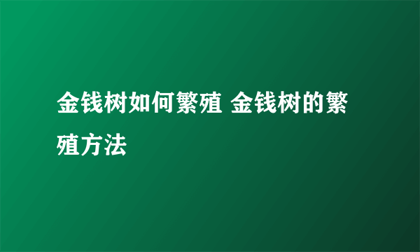 金钱树如何繁殖 金钱树的繁殖方法