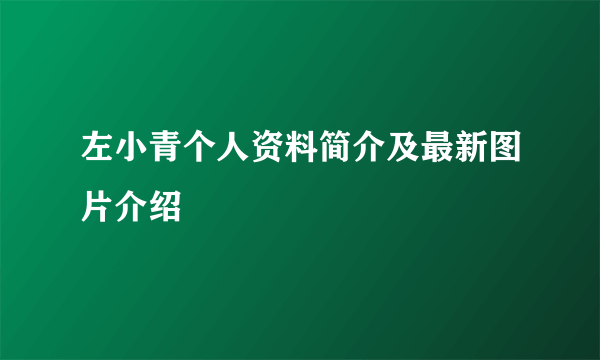 左小青个人资料简介及最新图片介绍