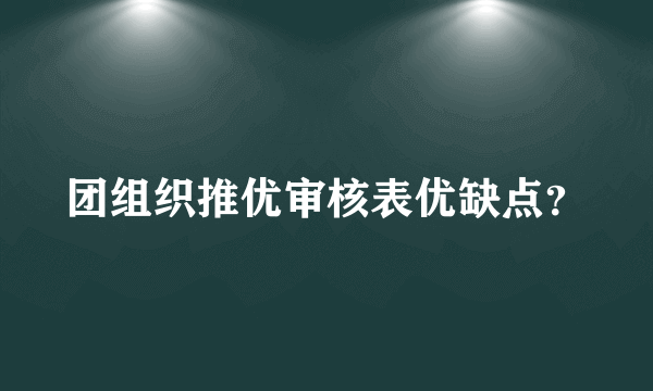 团组织推优审核表优缺点？