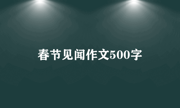 春节见闻作文500字