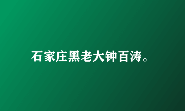 石家庄黑老大钟百涛。