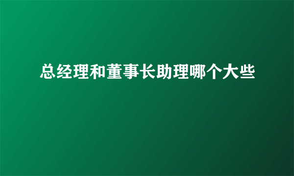 总经理和董事长助理哪个大些