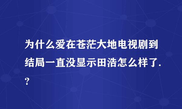 为什么爱在苍茫大地电视剧到结局一直没显示田浩怎么样了.？