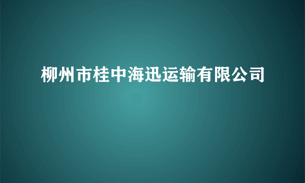 柳州市桂中海迅运输有限公司