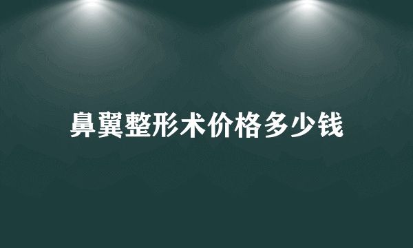 鼻翼整形术价格多少钱