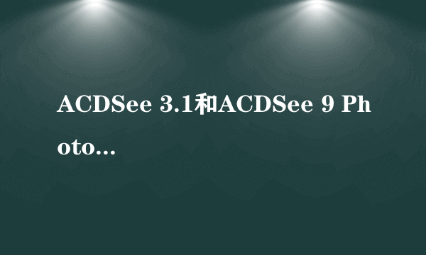 ACDSee 3.1和ACDSee 9 Photo Manager有什么区别？哪个编辑照片比较好？