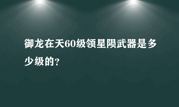 御龙在天60级领星陨武器是多少级的？