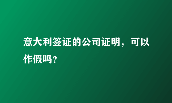 意大利签证的公司证明，可以作假吗？