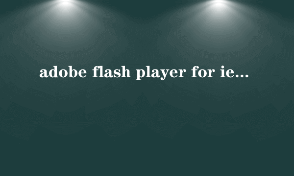 adobe flash player for ie有什么用