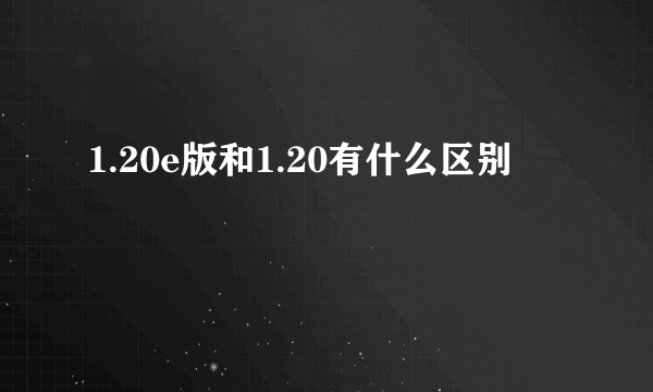 1.20e版和1.20有什么区别