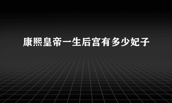 康熙皇帝一生后宫有多少妃子