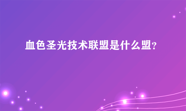 血色圣光技术联盟是什么盟？