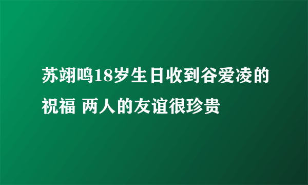 苏翊鸣18岁生日收到谷爱凌的祝福 两人的友谊很珍贵