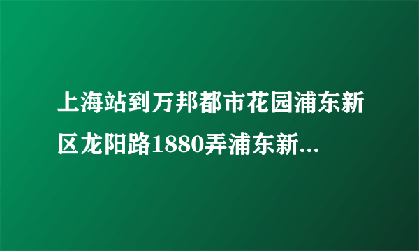 上海站到万邦都市花园浦东新区龙阳路1880弄浦东新区龙汇路280号怎么走？